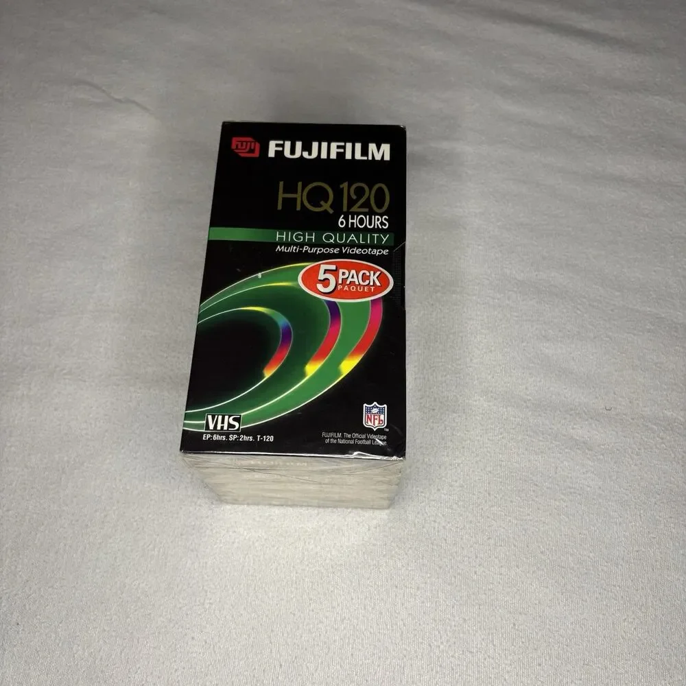 Fujifilm VHS Tapes Unisex OS Black New 5 Pack HQ120 6 Hour High Quality Sealed